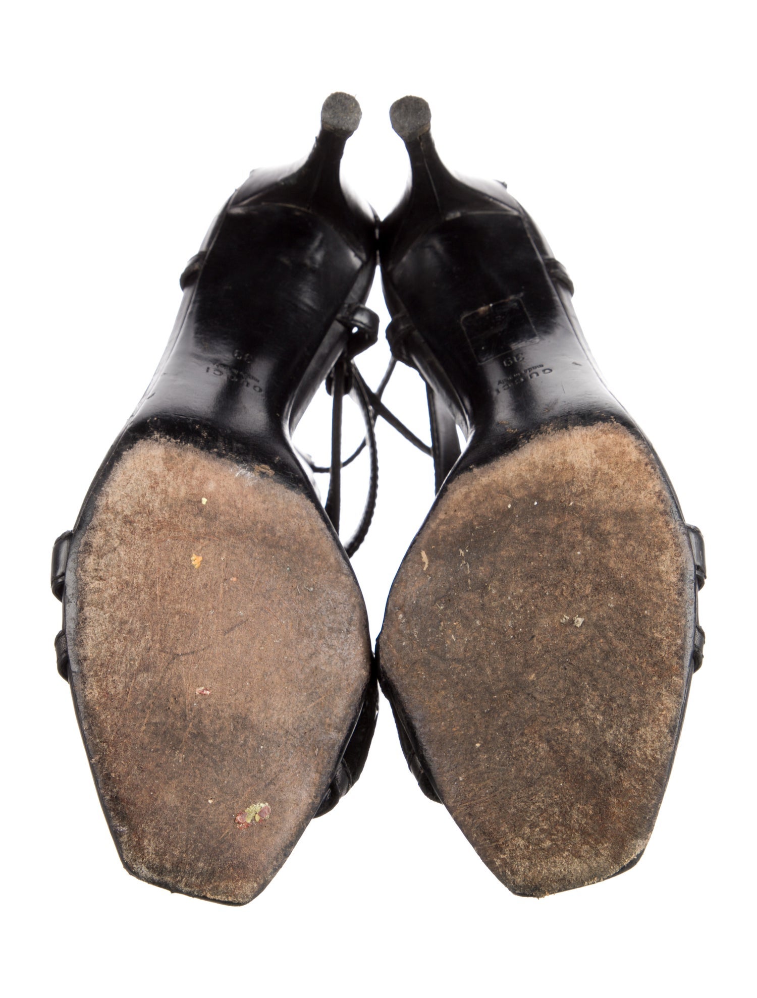 Gucci Leather T-Strap Sandals